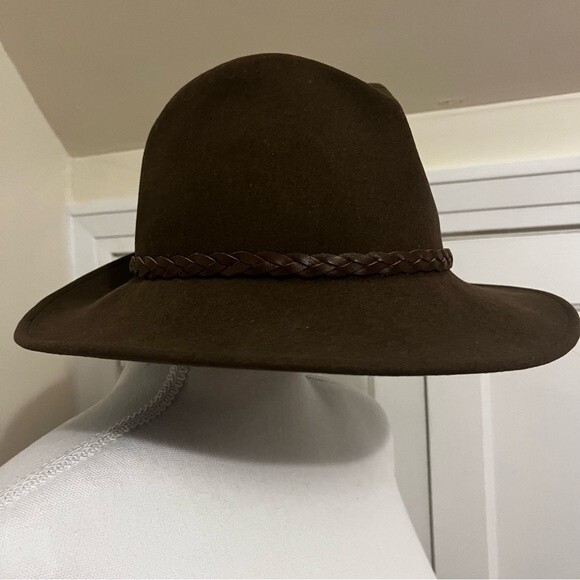 Brown Fedora Hat 100% Wool Made in USA small - Picture 1 of 7